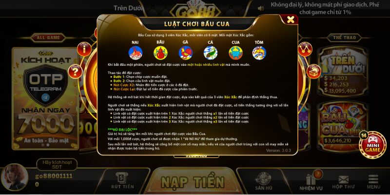 Luật chơi game bầu cua đơn giản dễ nhớ